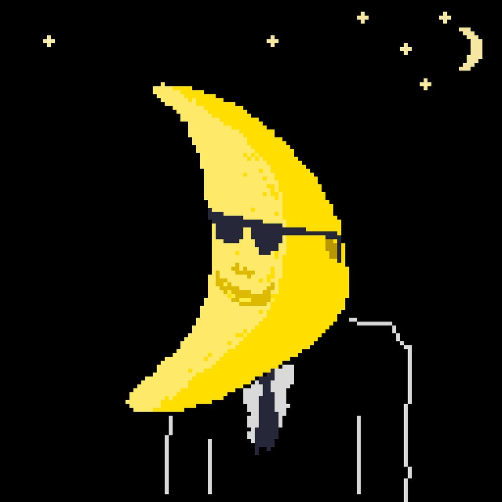 Pixel image of "Mac Tonight" but looking a little cheesier. 