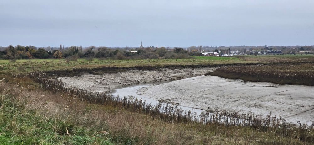 Viewing South towards Faversham, from eastern bank of Faversham Creek 