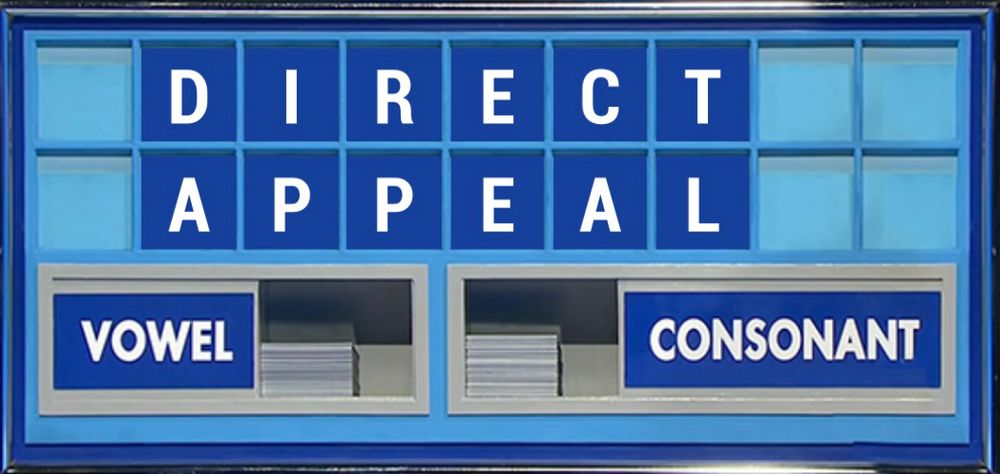 The clue is… the twelfth man. No numbers on a Friday. The conundrum is Direct Appeal.