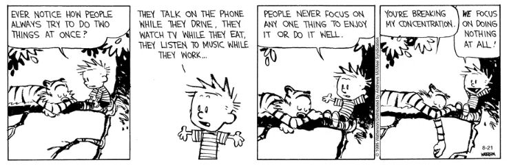 Calvin and Hobbes cartoon on the power of doing nothing