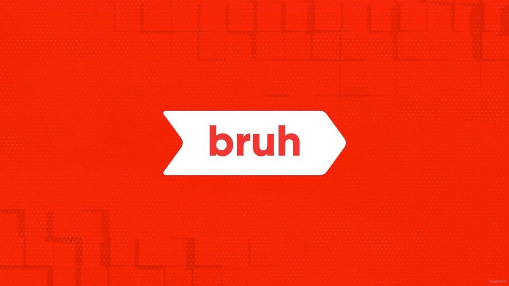 Nintendo Direct image but instead of "Nintendo Direct" it says "bruh"