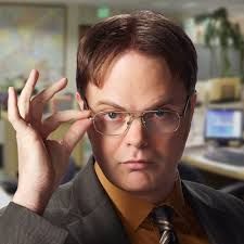 Dwight Schrute fingers on glasses
