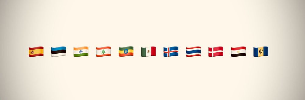 A sequence of national flags. But I cannot tell you which national flags, because I'm afraid we are in a PUZZLE SITUATION.