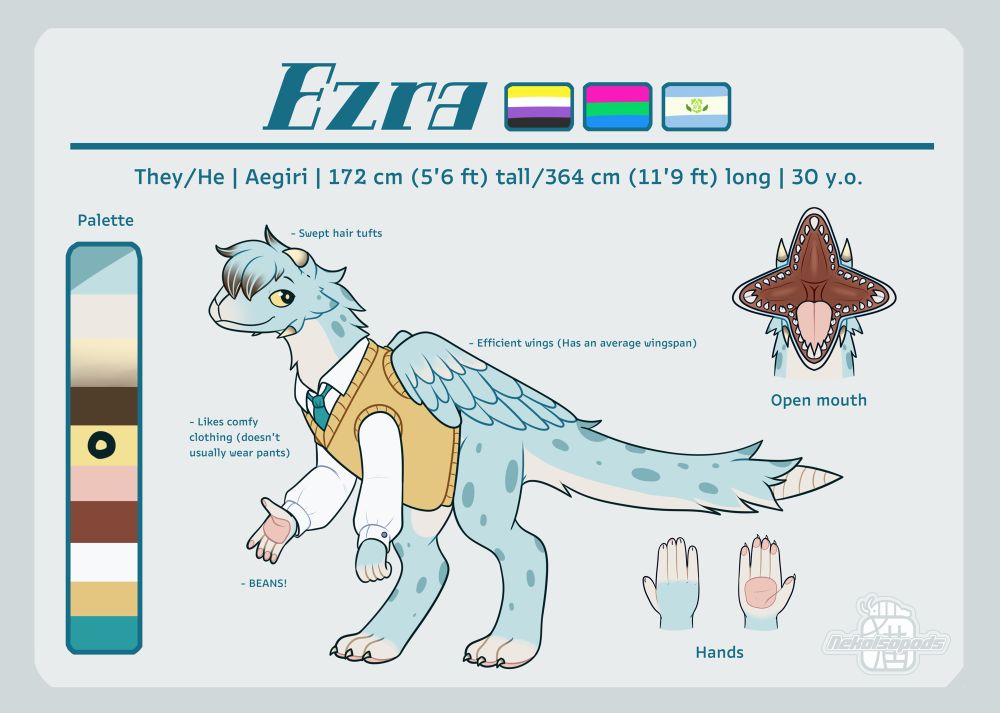 Reference sheet of Ezra Ah’bae 