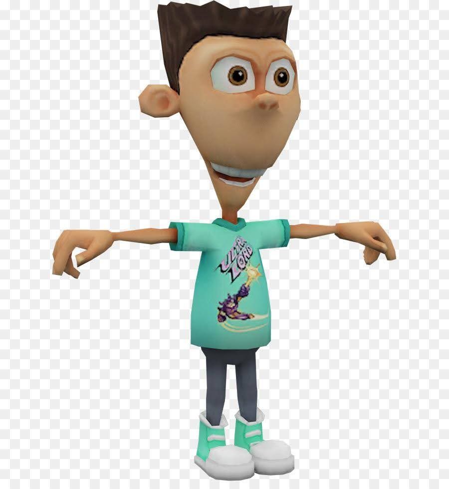 video game model of sheen from jimmy neutron t-posing on a grey and white checkered background 