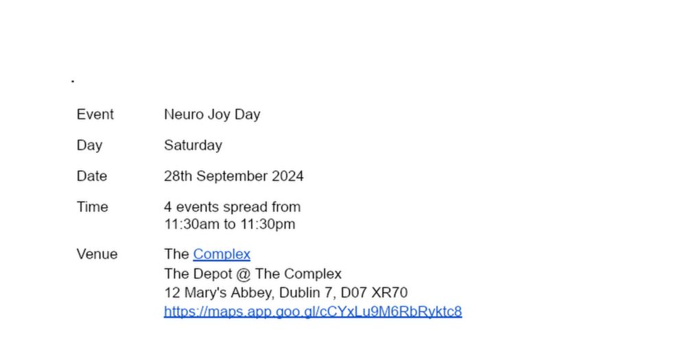 Neuro Joy Day All the Deets