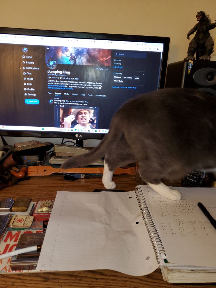 Theo taking over my computer desk 