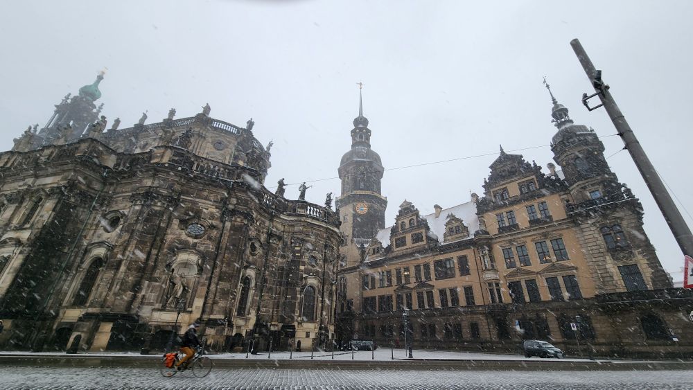 A snowy day in Dresden