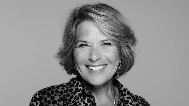Photo credit: Rankin. Black and white headshot of Lorraine Heggessey. 