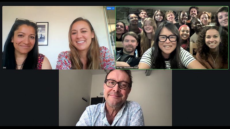 Screenshot of zoom room The Garden staff and Grierson trainees