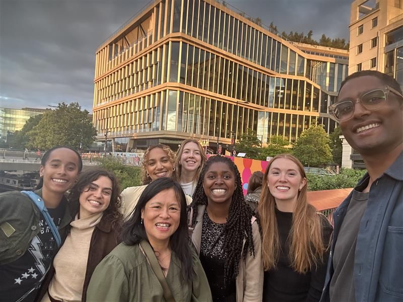 a group of DocLab trainees taking a selfie outside as a group