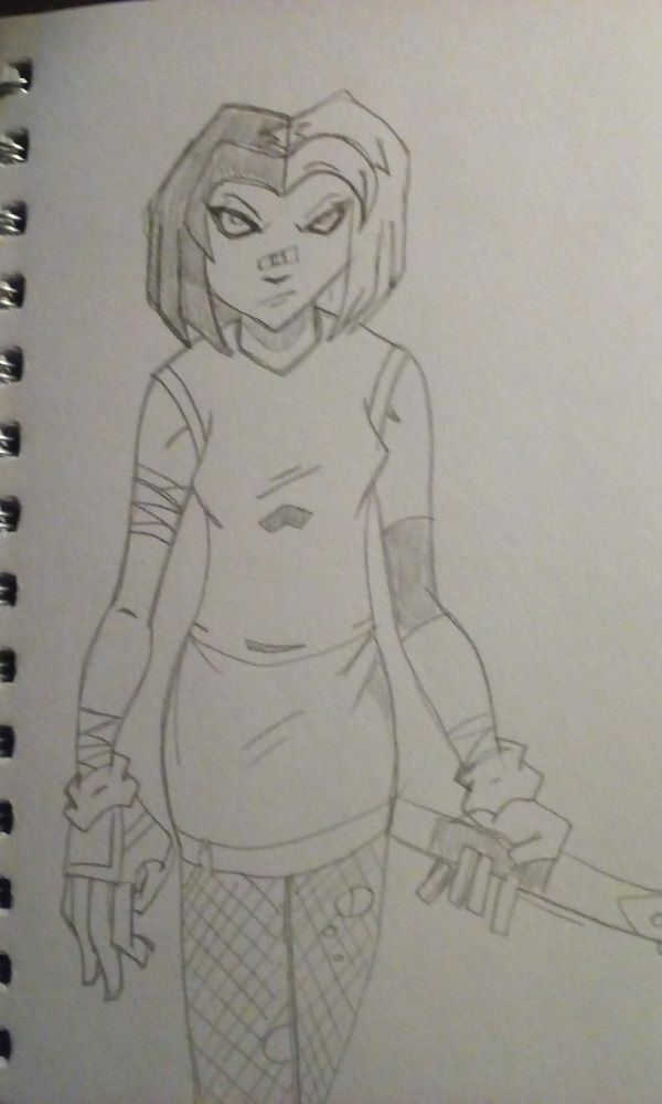 A girl looks angry and hold a baseball bat. 