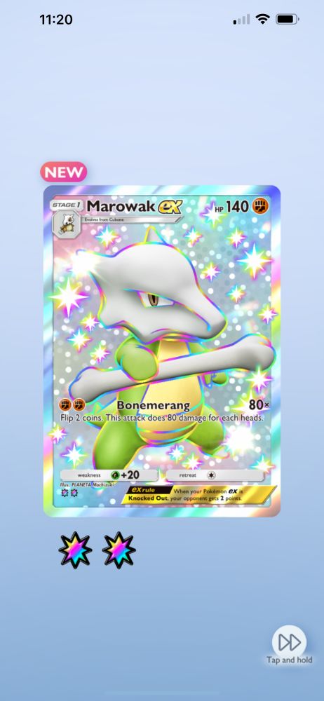 Shiny, full art marowak ex in tcg pocket