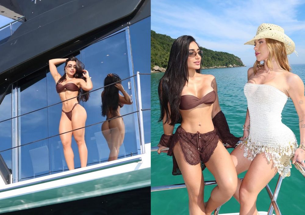 Apontada como affair de Virginia, Duda Freire faz ensaio em passeio de barco com influenciadora