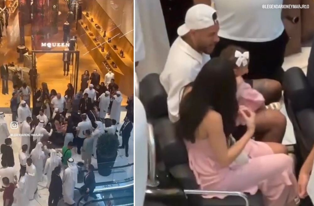 Neymar, Bruna Biancardi e a filha causam tumulto em shopping em Dubai; vídeo