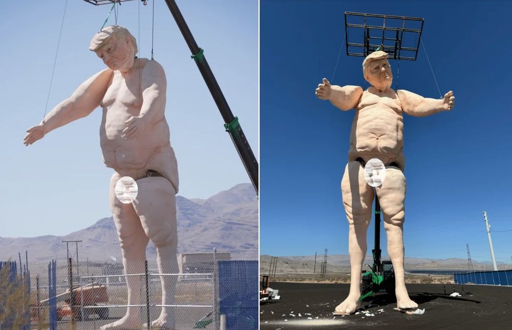 Estátua gigantesca de Trump pelado é inaugurada em Las Vegas