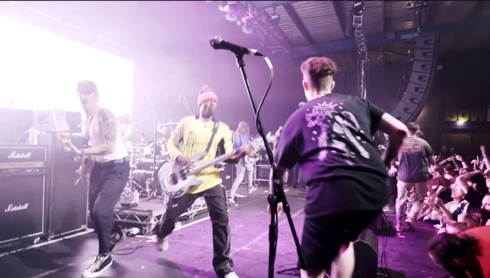 Screenshot from live performance of band Turnstile. 