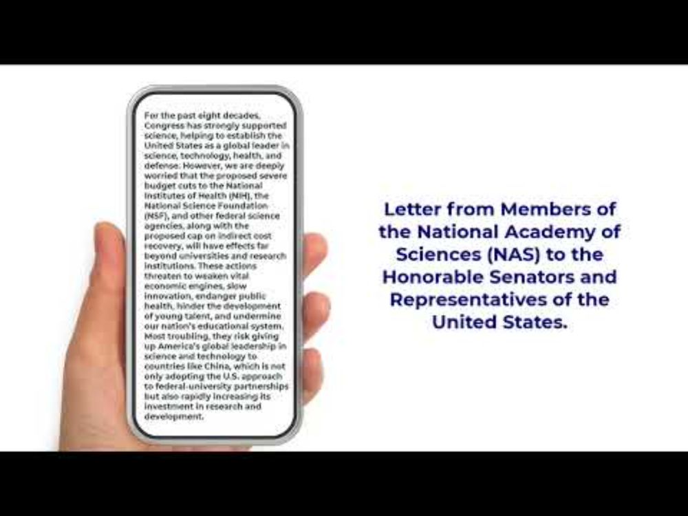 Letter from NAS Members to the Honorable Senators and Representatives of the United States