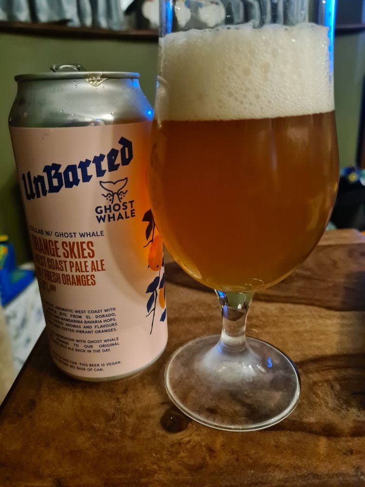 Unbarred - Orange Skies Pale Ale can and glass