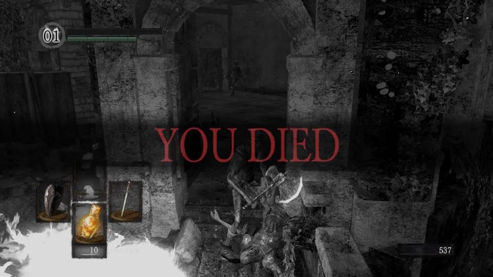 Dark Souls “YOU DIED” screen