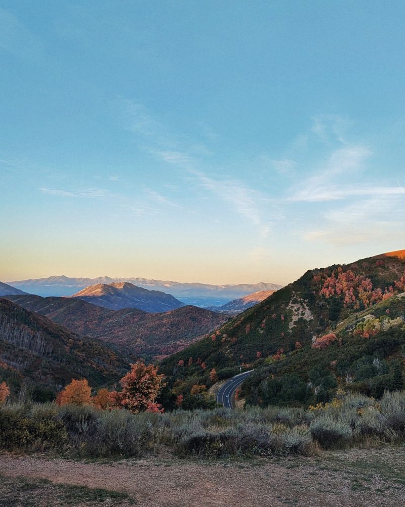 East Canyon overlook during golden hour in autumn. 