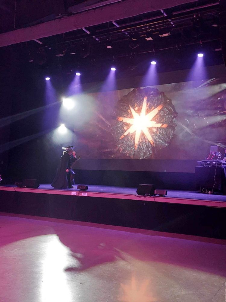 The opening part of my drag act where I came out to the opening video of Baldur's Gate, dressed as a swashbuckling rogue, who then gets infected by a tadpole and dances to Kylie Minogue.