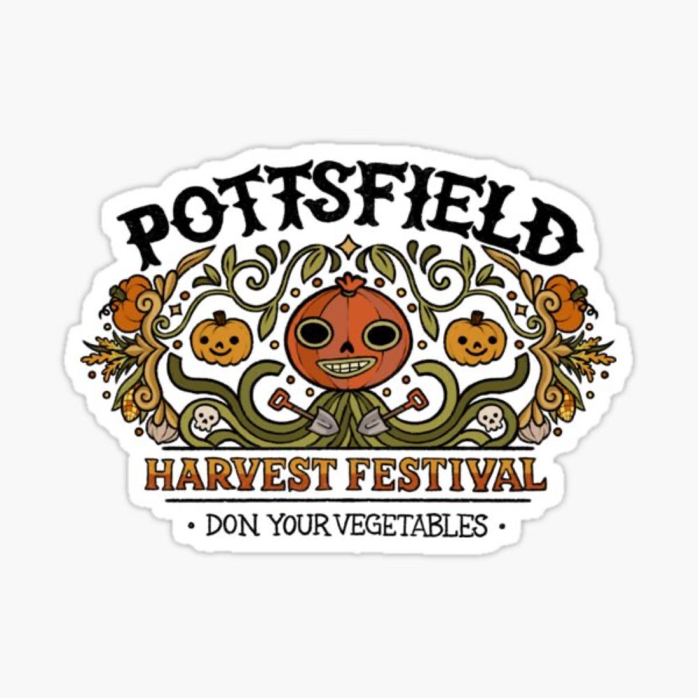 "Pottsfield Harvest Festival" Sticker for Sale by kiwibee