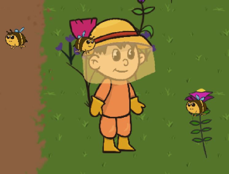 A beekeeper with bees