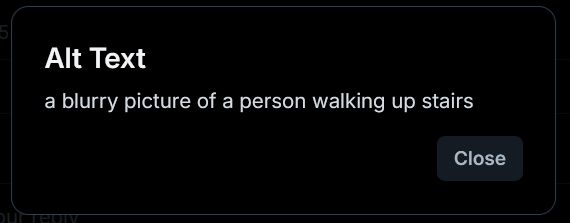 "ALT TEXT
a blurry picture of a person walking up stairs"