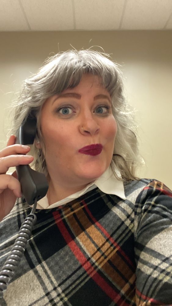 A woman on the phone 