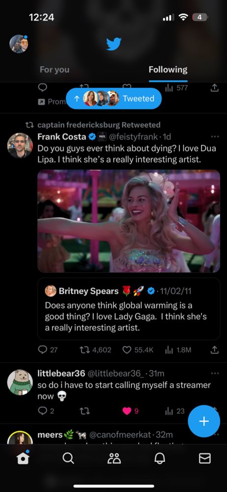 Old twitter layout with the bird