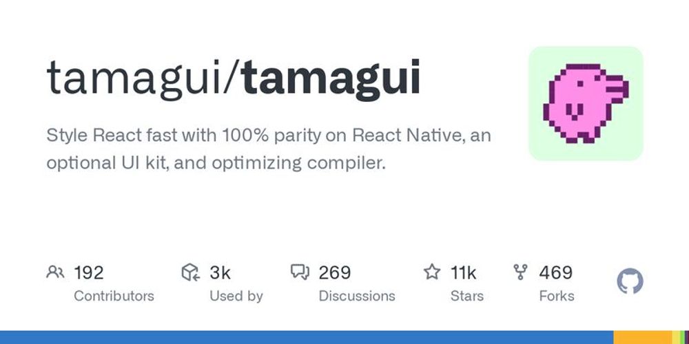 GitHub - tamagui/tamagui: Style React fast with 100% parity on React Native, an optional UI kit, and optimizing compiler.