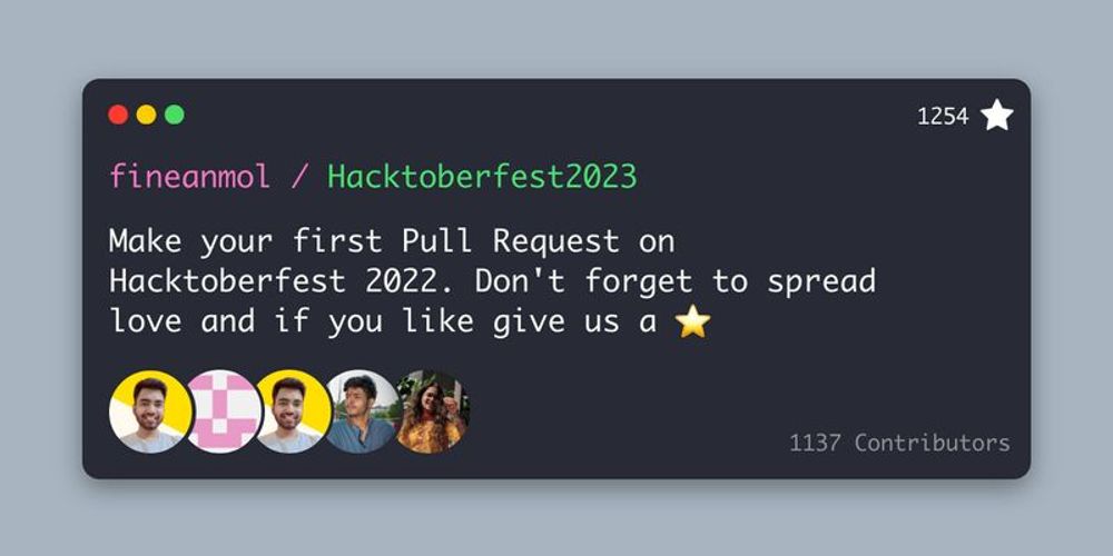 GitHub - fineanmol/Hacktoberfest2024: Make your first Pull Request on Hacktoberfest 2024. Don't forget to spread love and if you like give us a ⭐️