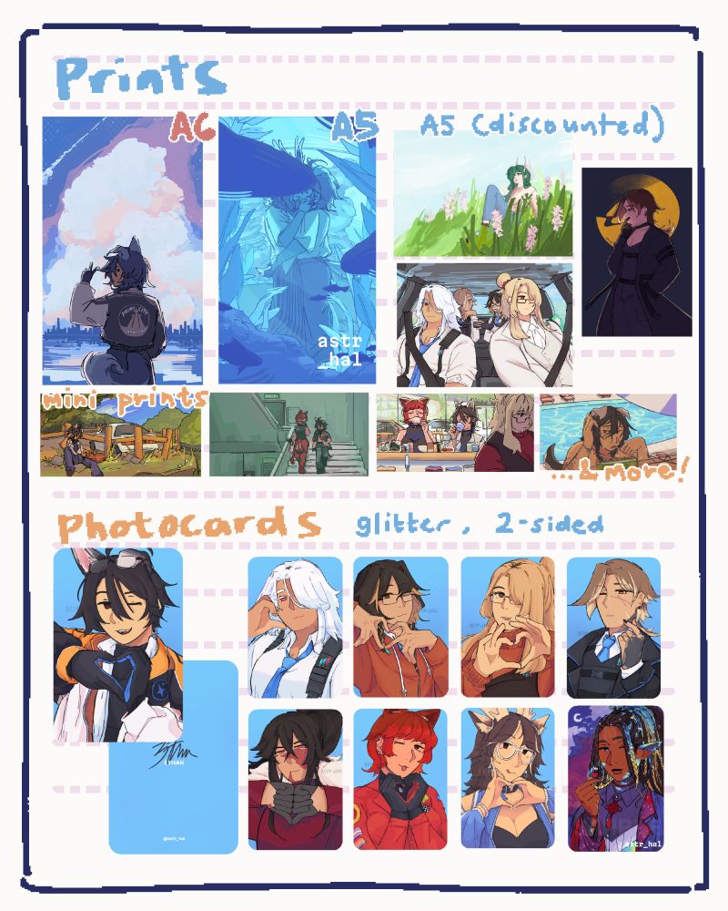 Prints and photocard designs.