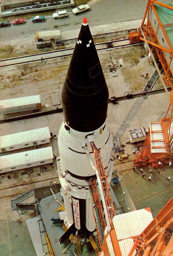 Saturn I rocket on the launch pad