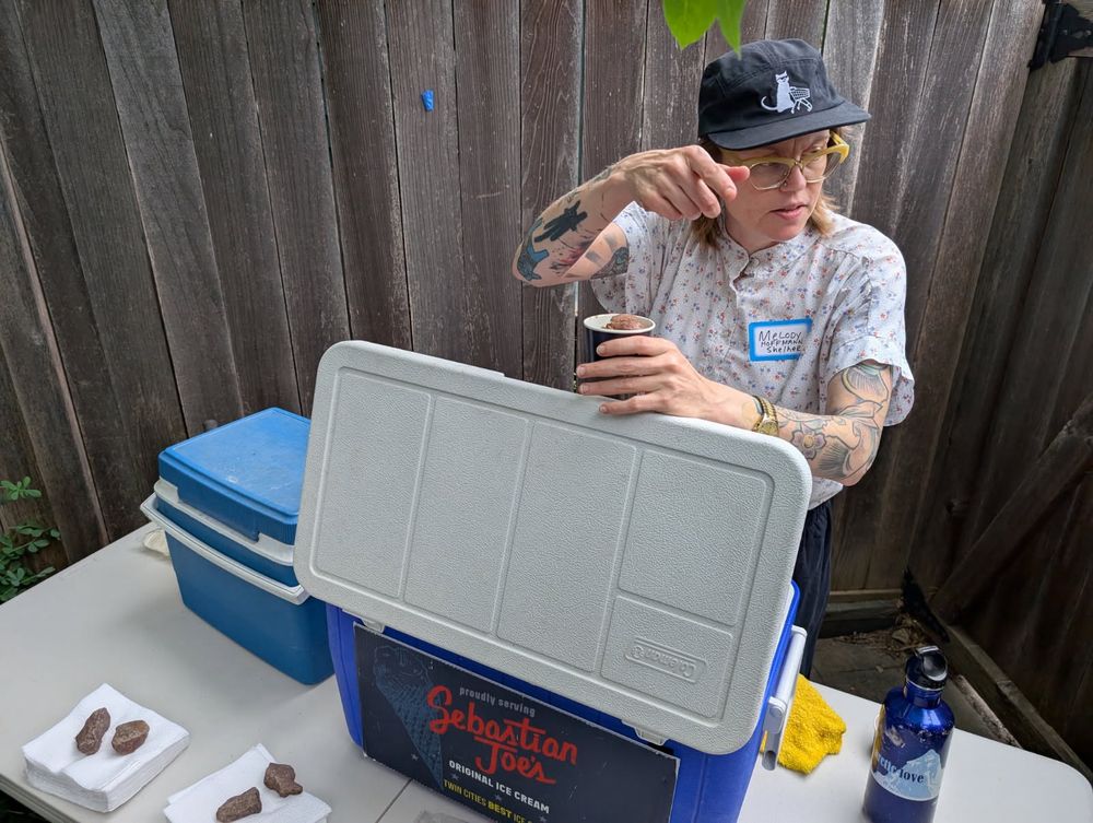 Me behind an open cooler of ice cream at Mayorpalooza