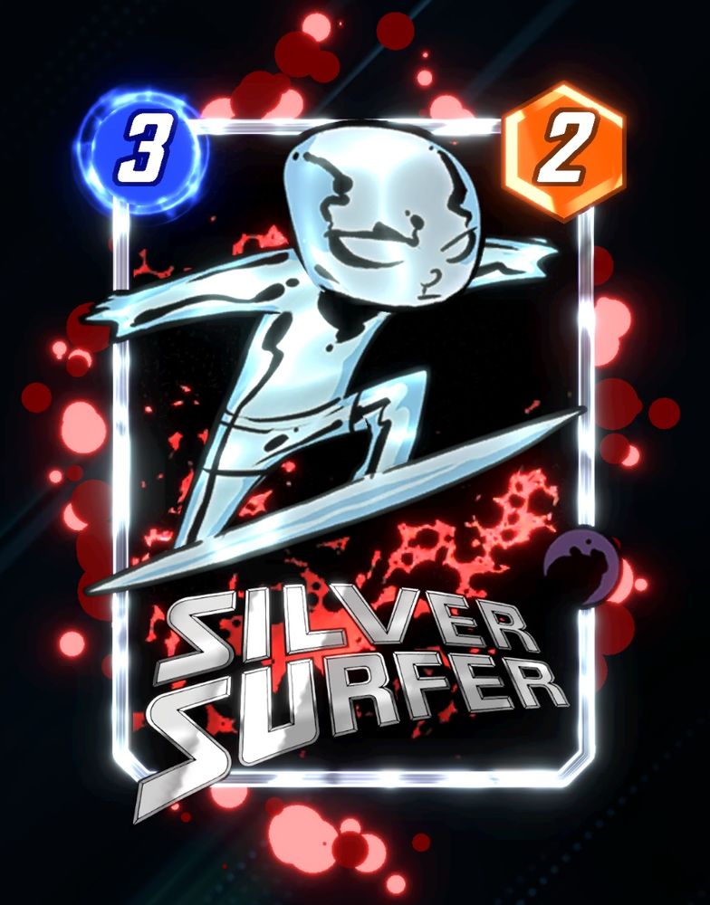 Silver Surfer, Skottie Young variant. Silver border, red krackle.