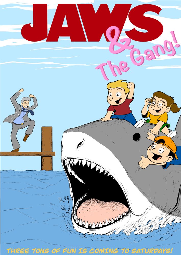 Promotional image for "Jaws & The Gang", a cartoon series that ran in the late '70s.