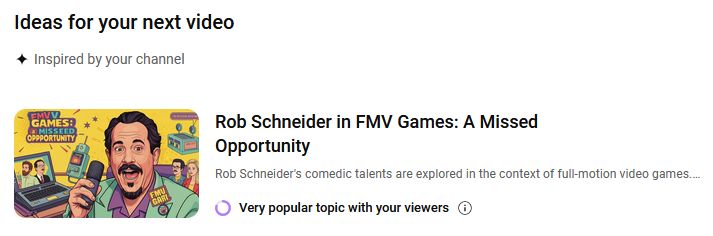Youtube's "inspiration" tab coming up with a very good idea for a video