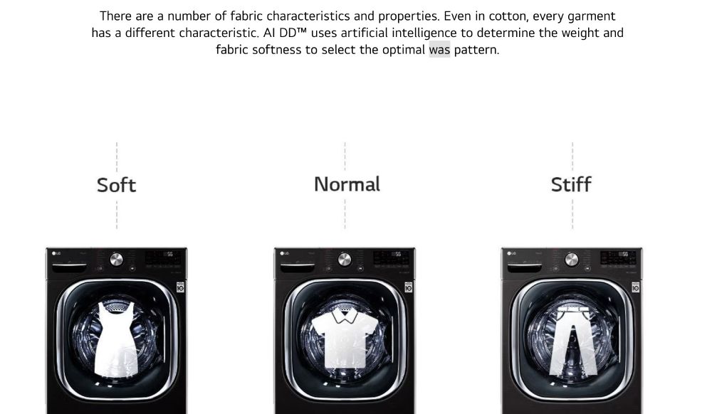 Screenshot of LG website