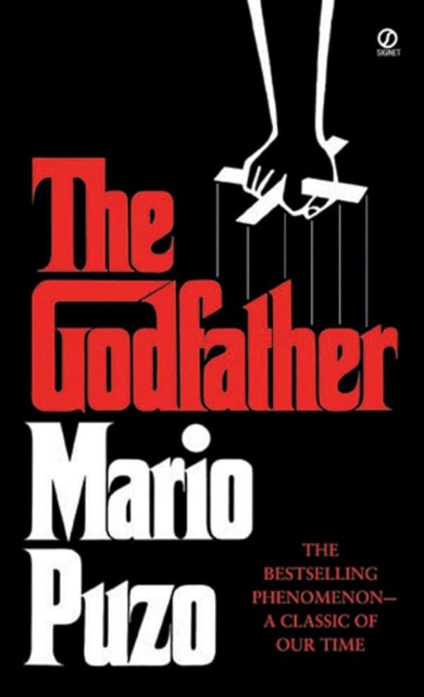 Cover of the novel "The Godfather" by Mario Puzo.