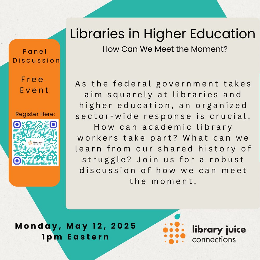 Libraries in Higher Education: How Can We Meet the Moment? Monday, May 12, 1pm Eastern. Free event on Zoom
