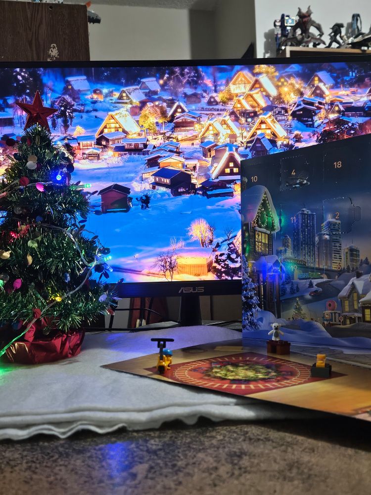 Lego calendar, christmas tree, and a christmas tree