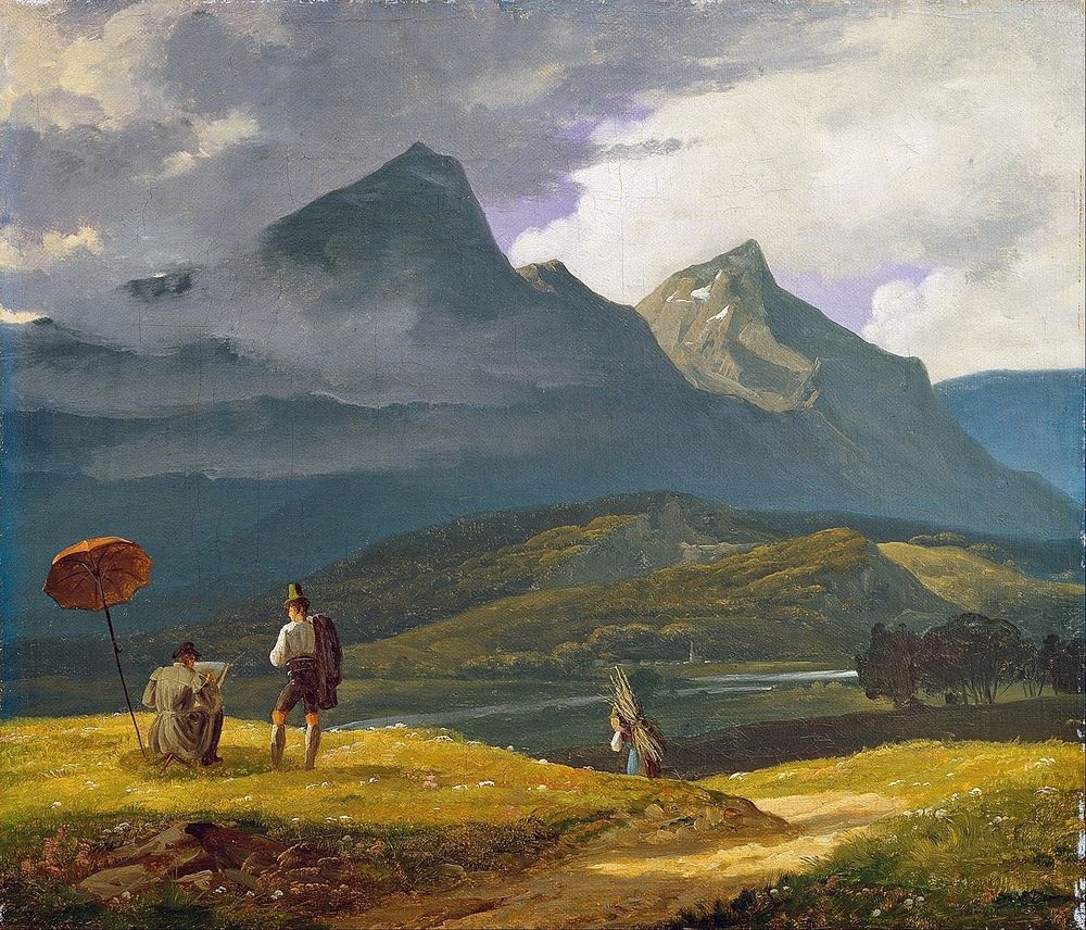 Wilhelm Bendz, Paysage de montagne. 
Landscape of mountains.