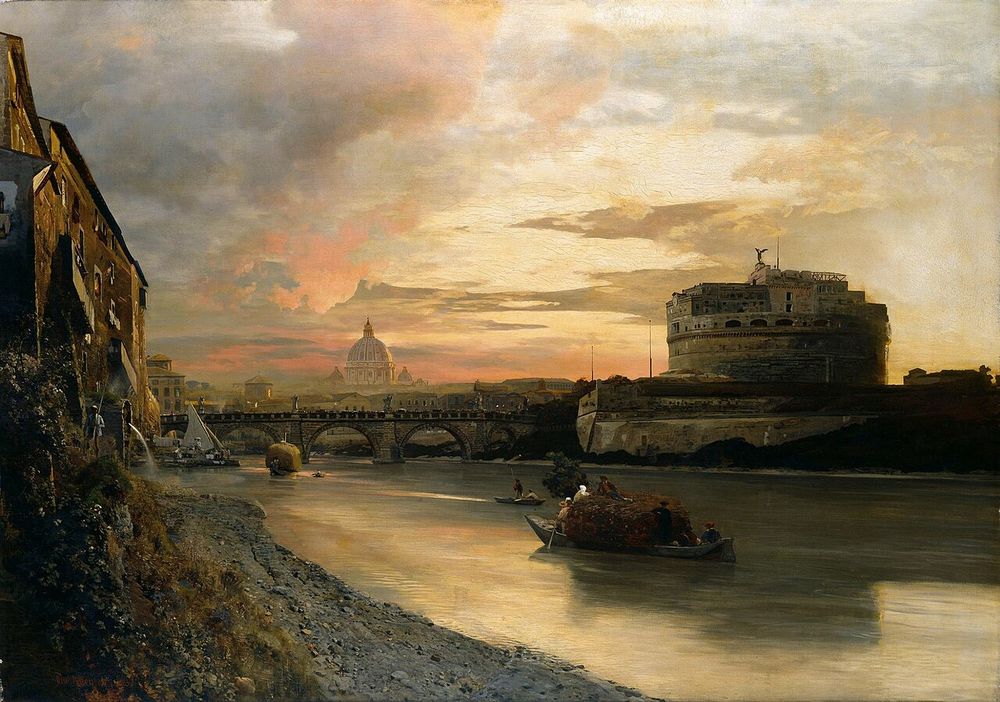Achenbach Oswald, Le château Saint-Ange à Rome.