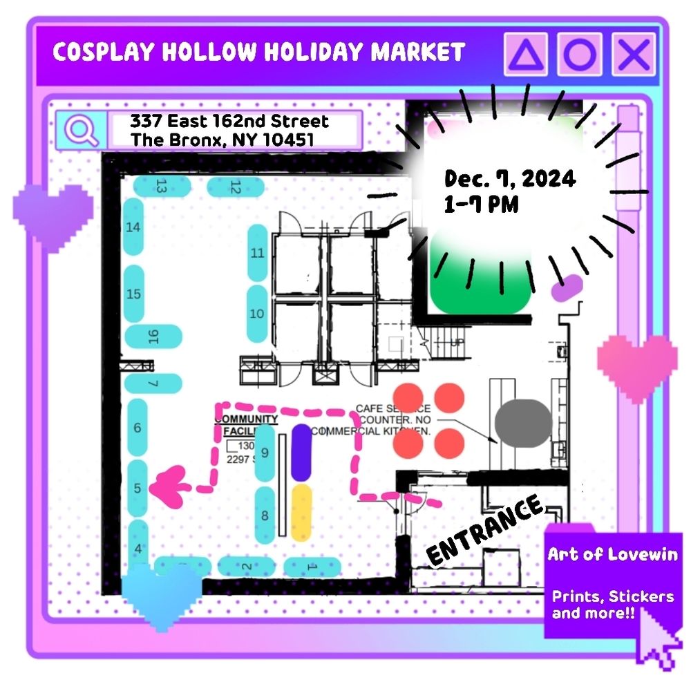 My map location at the Cosplay Hollow Holiday Art Market 