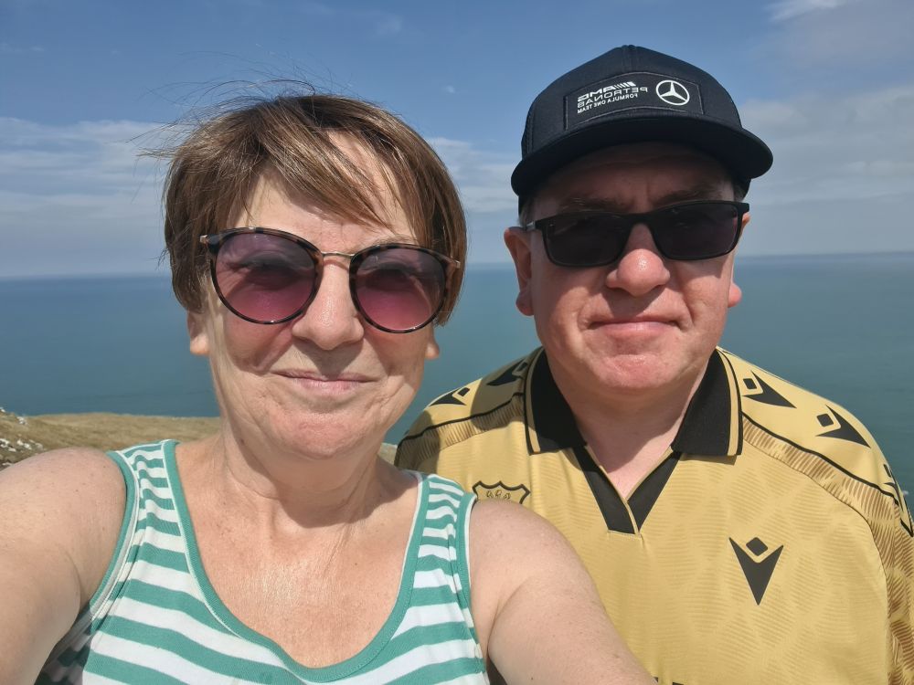 Me & Mr C soaking up the sun on the Great Orme, Llandudno  