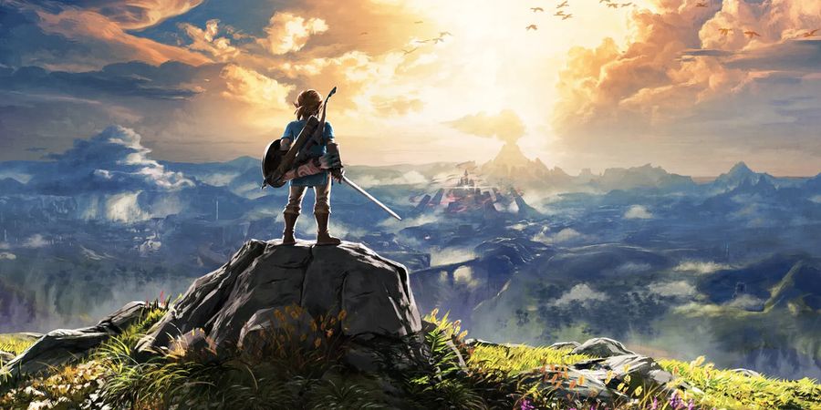 Link overlooking Hyrule in The Legend of Zelda: Breath of the Wild
