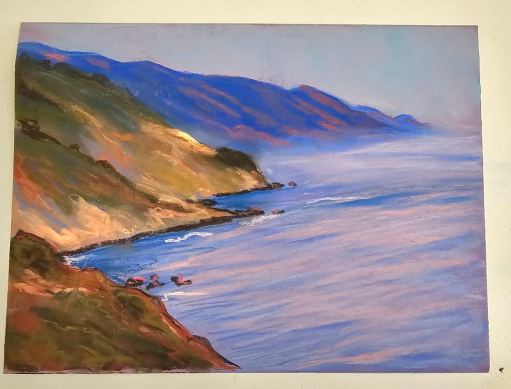 Soft pastel big sur cliffs