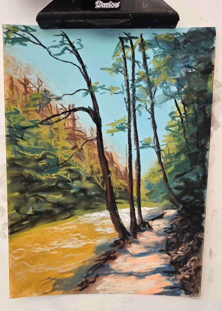 Soft pastel river and path